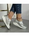 Pantofi Piele Naturala Amy - Argintii 3