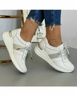 Pantofi Piele Naturala Andreea - Albi