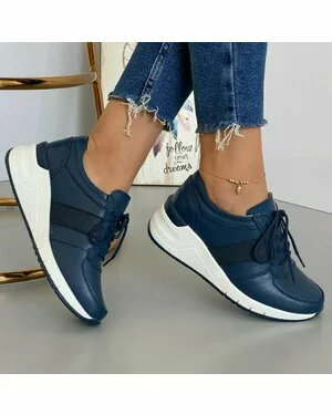 Pantofi Piele Naturala Andreea - Bleumarin