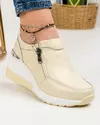 Pantofi Piele Naturala Bej ZT-06 3