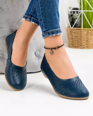 Pantofi Piele Naturala Bleumarin Casual XH-3023