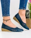 Pantofi Piele Naturala Bleumarin Dama XH-3041 4