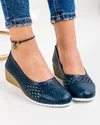 Pantofi Piele Naturala Bleumarin Dama XH-3041 1