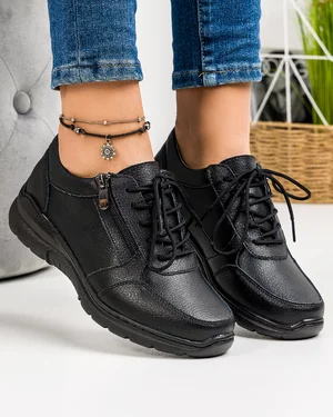 Pantofi Piele Naturala Casual Negri XH-2014