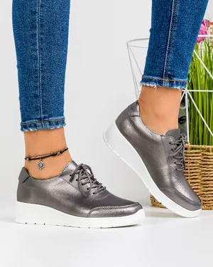 Pantofi Piele Naturala Casual Pewter F001-442
