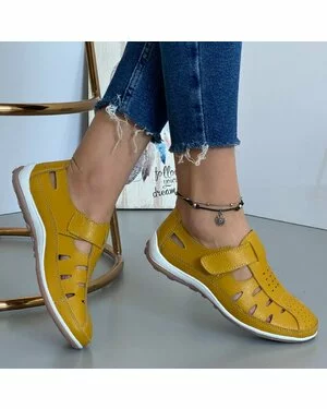 Pantofi Piele Naturala Cessi Mustar