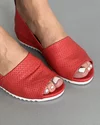 Pantofi Piele Naturala De Dama Decupati Casual Rosii AKN202 3