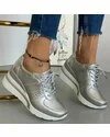 Pantofi Piele Naturala Hande - Argintii