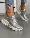 Pantofi Piele Naturala Kimi - Argintii 4