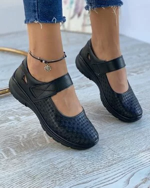Pantofi Piele Naturala Mona - Negri 36