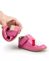 Pantofi primii pasi roz deschis cu forma pisicuta PCC11 1