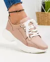 Pantofi sport dama piele naturala cappucino cu inchidere sireturi BA001 1