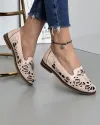 Balerini Piele Naturala Cu Model Floral Perforat Roz Pudra AK2025 5