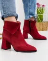 Botine Captusite Piele Naturala Intoarsa Bordo WIZ06V 1