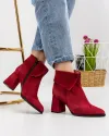 Botine Captusite Piele Naturala Intoarsa Bordo WIZ06V 2