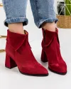 Botine Captusite Piele Naturala Intoarsa Bordo WIZ06V 3