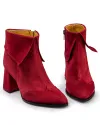 Botine Captusite Piele Naturala Intoarsa Bordo WIZ06V 5