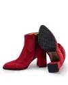 Botine Captusite Piele Naturala Intoarsa Bordo WIZ06V 4
