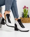 Botine Imblanite Piele Naturala Albe PCI651 3