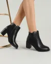 Botine Piele Naturala Captusite Negre VN2238 3