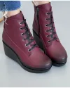 Ghete Bordo Piele Naturala Imblanite AK1478 4