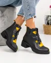 Ghete Dama Piele Naturala Negre IC145A 4