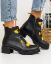 Ghete Dama Piele Naturala Negre IC145A 3
