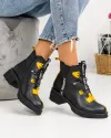 Ghete Dama Piele Naturala Negre IC145B 3