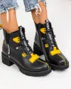 Ghete Dama Piele Naturala Negre IC145B 4