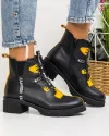 Ghete Dama Piele Naturala Negre IC145B 2