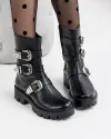Ghete Dama Piele Naturala Negre POL114 4