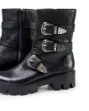 Ghete Dama Piele Naturala Negre POL114 7