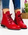 Ghete Din Piele Naturala Imblanite Rosii AK2042 1