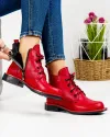 Ghete Din Piele Naturala Imblanite Rosii AK2042 3