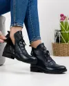 Ghete Imblanite Bleumarin Din Piele Naturala AK0229 3