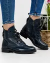 Ghete Imblanite Bleumarin Din Piele Naturala AK0229 2