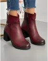 Ghete Imblanite Bordo Piele Naturala Cu Toc AK425 3
