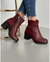 Ghete Imblanite Bordo Piele Naturala Cu Toc AK425 4