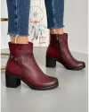 Ghete Imblanite Bordo Piele Naturala Cu Toc AK425 2