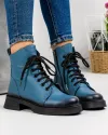 Ghete Imblanite Piele Naturala Albastre AK108 1