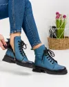 Ghete Imblanite Piele Naturala Albastre AK108 3
