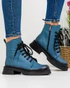 Ghete Imblanite Piele Naturala Albastre AK108 2