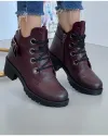Ghete Imblanite Piele Naturala Bordo AK0213-1 3