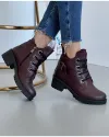 Ghete Imblanite Piele Naturala Bordo AK0213-1 4