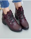 Ghete Imblanite Piele Naturala Bordo AK0213-1 5