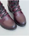 Ghete Imblanite Piele Naturala Bordo AK0213-1 6