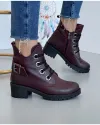 Ghete Imblanite Piele Naturala Bordo AK0213-1 2