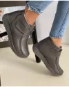 Ghete Imblanite Piele Naturala Flore Argintiu Inchis 2