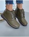 Ghete Imblanite Piele Naturala Kaki XH-2798 3