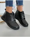 Ghete Negre Din Piele Naturala Imblanite XH-2798 1